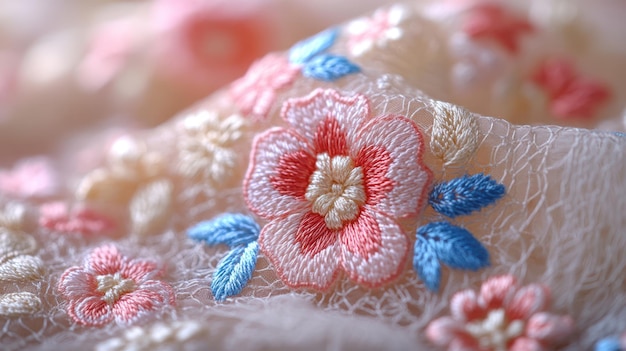 Kolorowy haft na płótnie